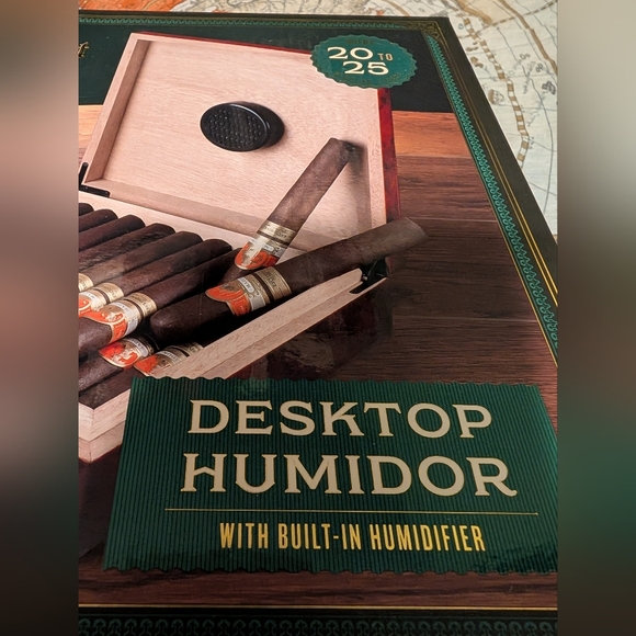 Bond Street Desktop With Built-in Humidor Cigar Case Brand New In Box - Picture 4 of 16